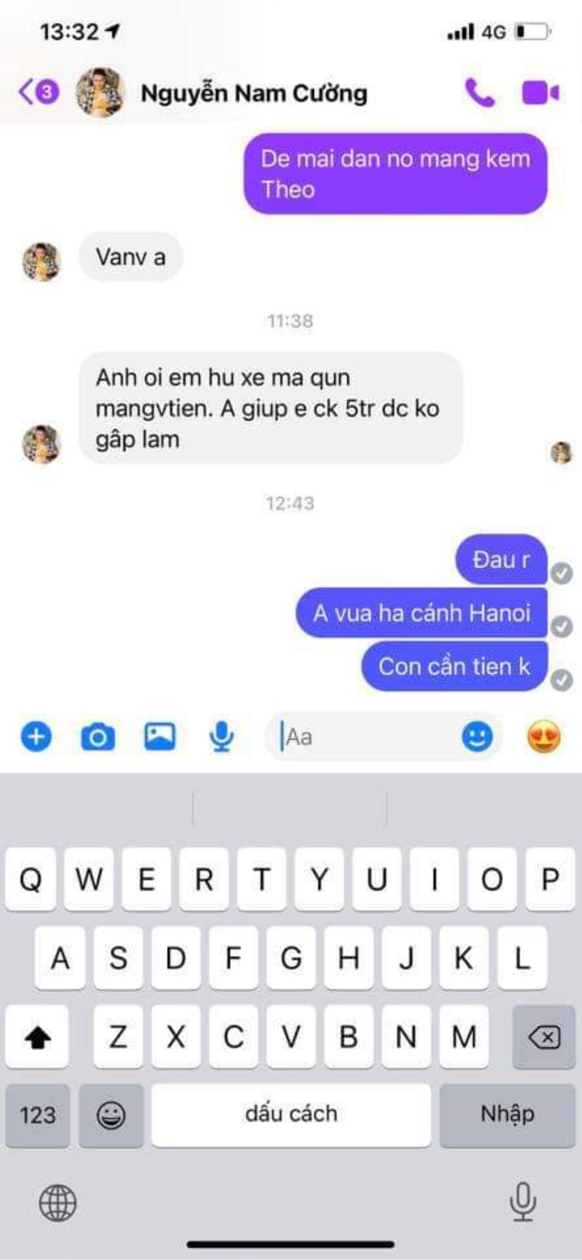 Ca sĩ Nam Cường bị hack Facebook, mượn tiền không được quay sang chửi tục! Ảnh 3