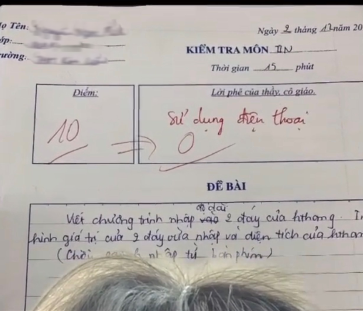 Từ 10 điểm bị cô giáo thẳng tay trừ xuống 0, nữ sinh cay cú nhưng nhìn lời phê đành ngậm ngùi chấp nhận Ảnh 1