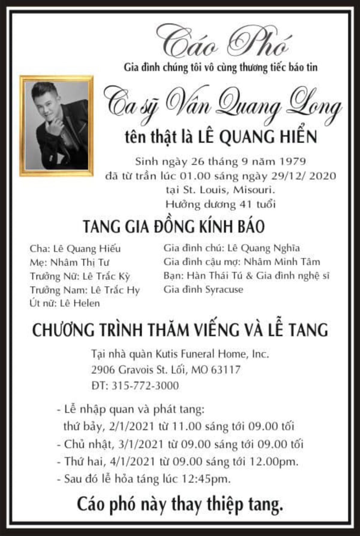 Chồng Thu Phương phủ nhận thông tin chụp cận mặt thi thể Vân Quang Long Ảnh 4