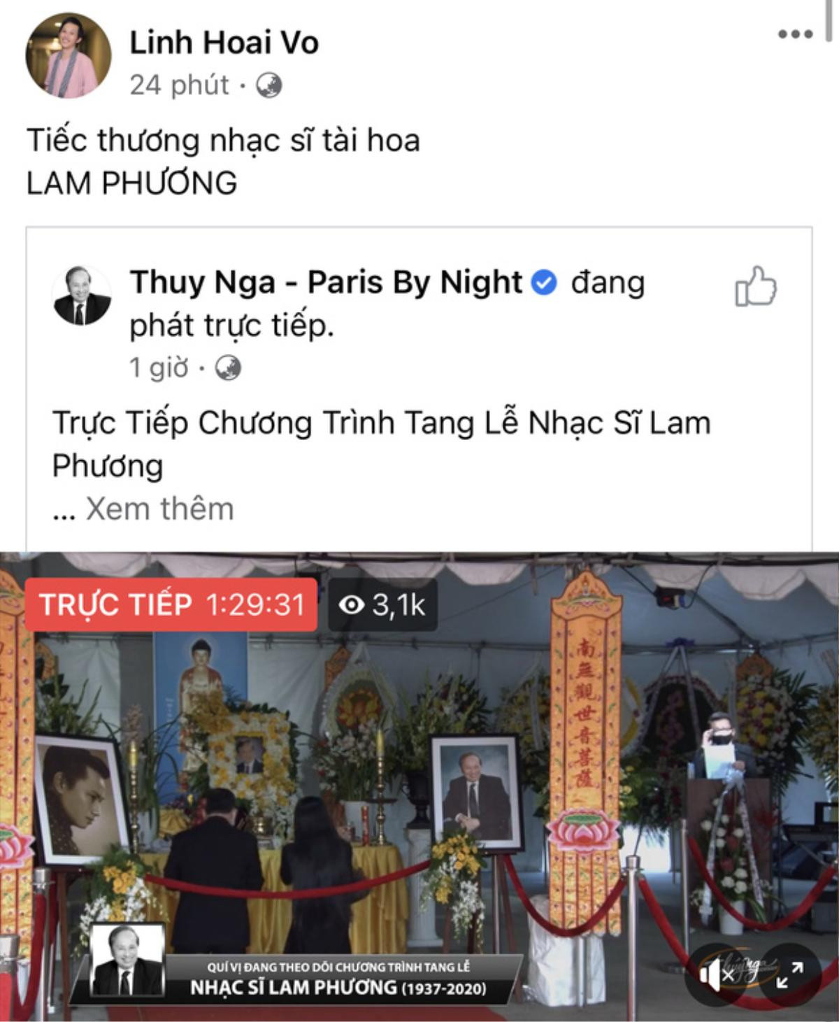 Tang lễ nhạc sĩ Lam Phương: NS Hoài Linh, Phạm Quỳnh Anh gửi lời tiễn biệt từ Việt Nam Ảnh 2