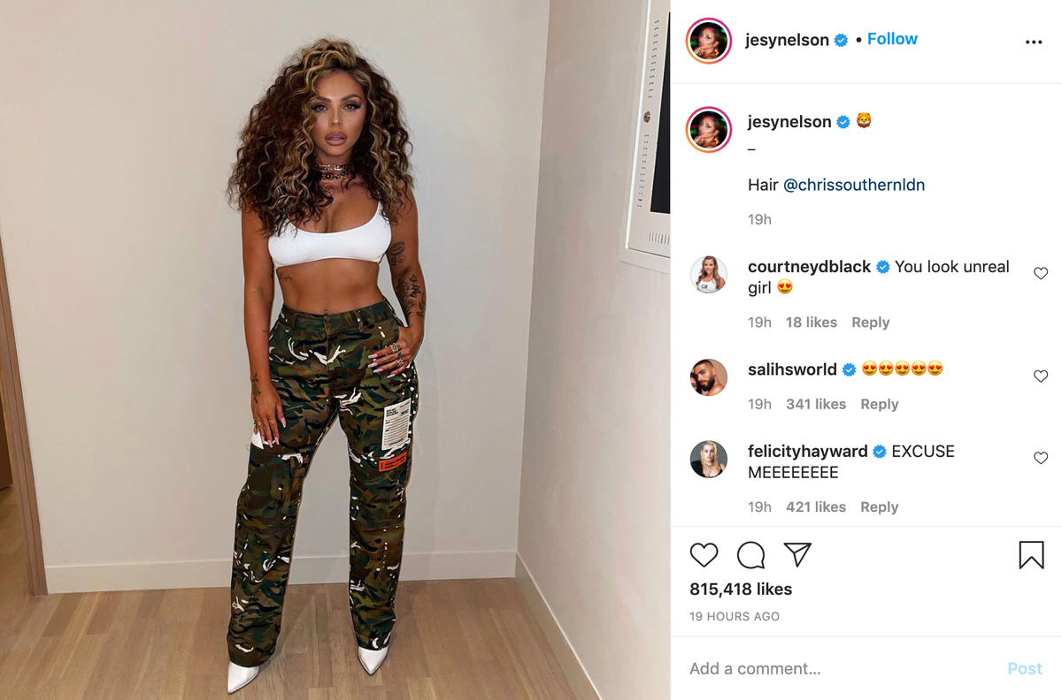 Jesy Nelson 'phá cách' với mái tóc xoăn hoang dại cùng cơ bụng săn chắc để đón mừng năm mới Ảnh 3