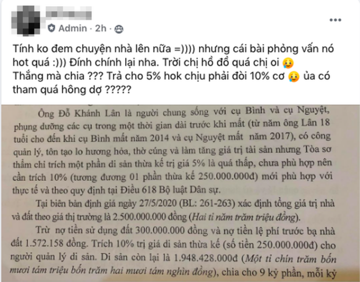 Em họ tiếp tục tố Khánh Vân nói dối, tung bằng chứng ba mẹ nữ diễn viên tranh chấp tài sản sai thỏa thuận Ảnh 3