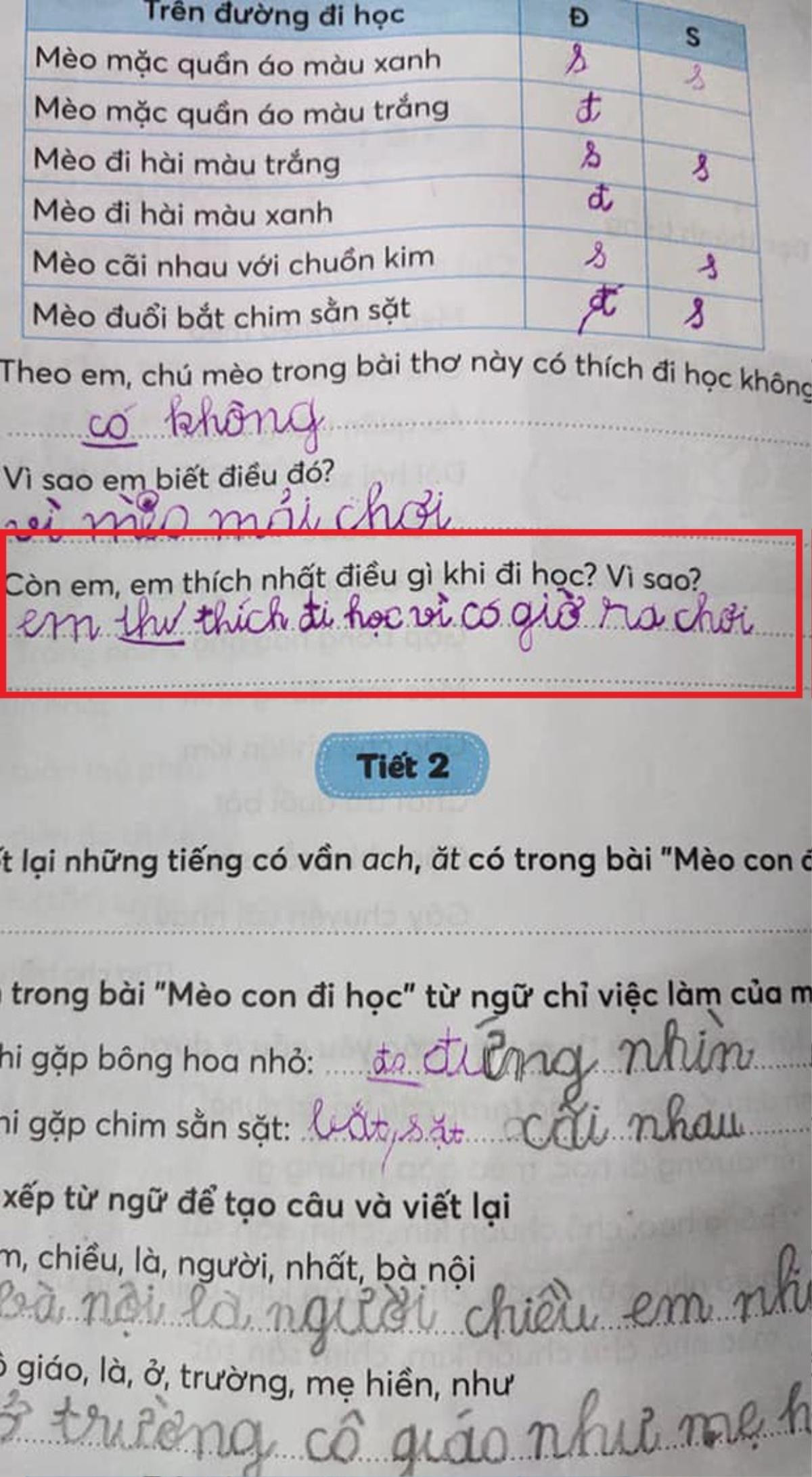 Được hỏi em thích điều gì khi đi học, cậu học sinh đưa ra đáp án khiến cô giáo ngã ngửa Ảnh 1