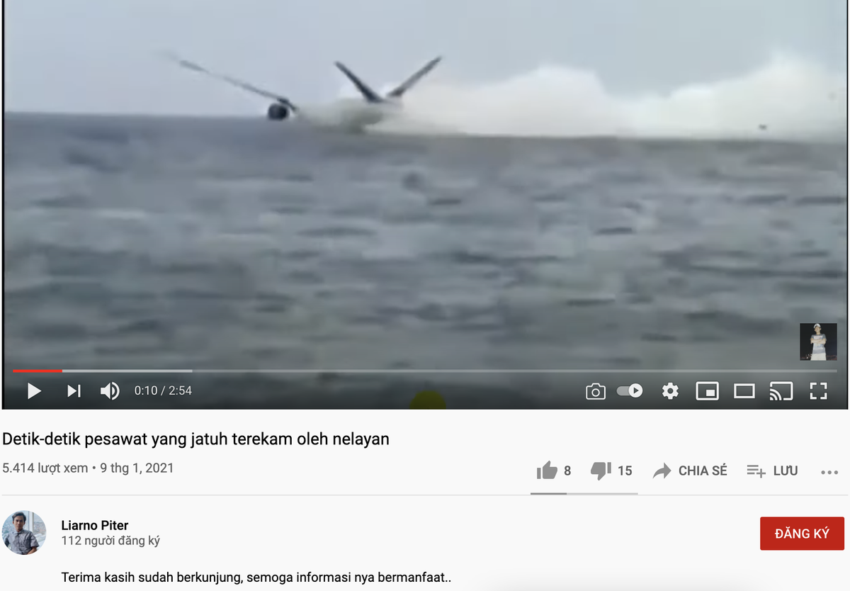 Thực hư đoạn video quay lại cảnh máy bay ở Indonesia lao xuống biển đang được lan truyền trên MXH Ảnh 2