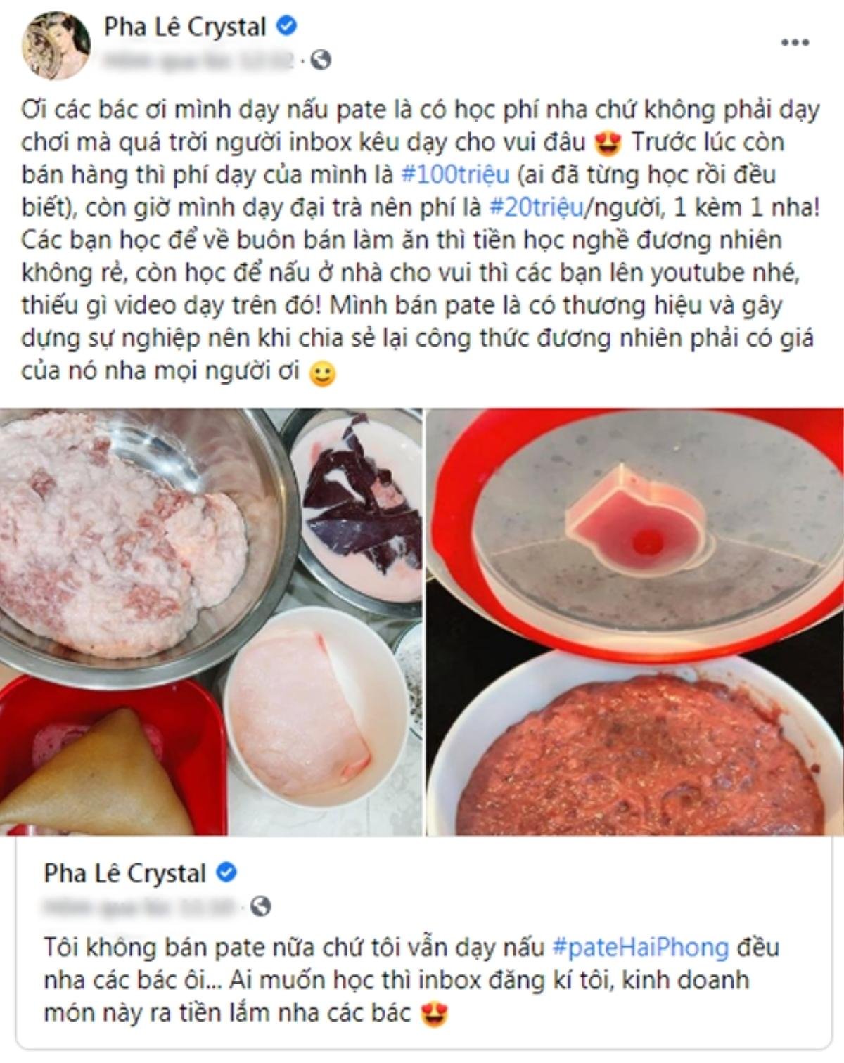 Bị 'ném đá' vì dạy làm pate 100 triệu, Pha Lê lên tiếng: 'Xin phép được cười vào mặt các em' Ảnh 3