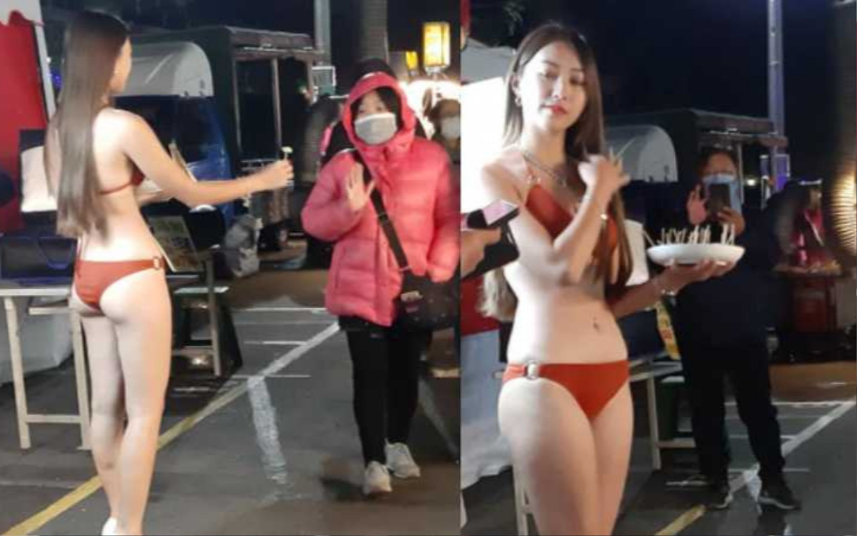 Mặc bikini đứng bán ổi bất chấp cái lạnh 9 độ C, hotgirl đốt mắt người đi đường Ảnh 2