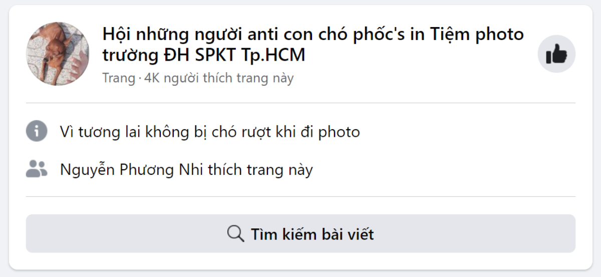 Sau cửa hàng, đến lượt chú chó trong tiệm photocopy ĐH Sư phạm Kỹ thuật TP.HCM bị… lập group anti Ảnh 1