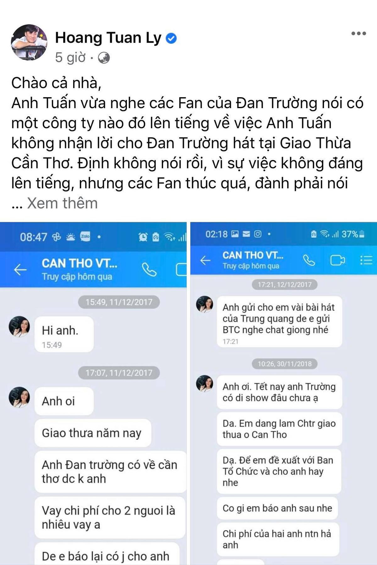 Quản lý Đan Trường đăng tâm thư giải thích khi bị tố 'bùng show' Ảnh 1