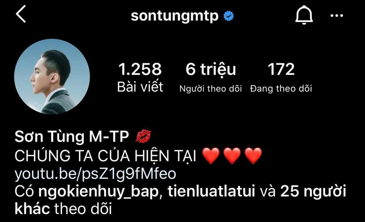 Instagram của Sơn Tùng đạt 6 triệu người theo dõi giữa loạt ồn ào tình cảm Ảnh 1