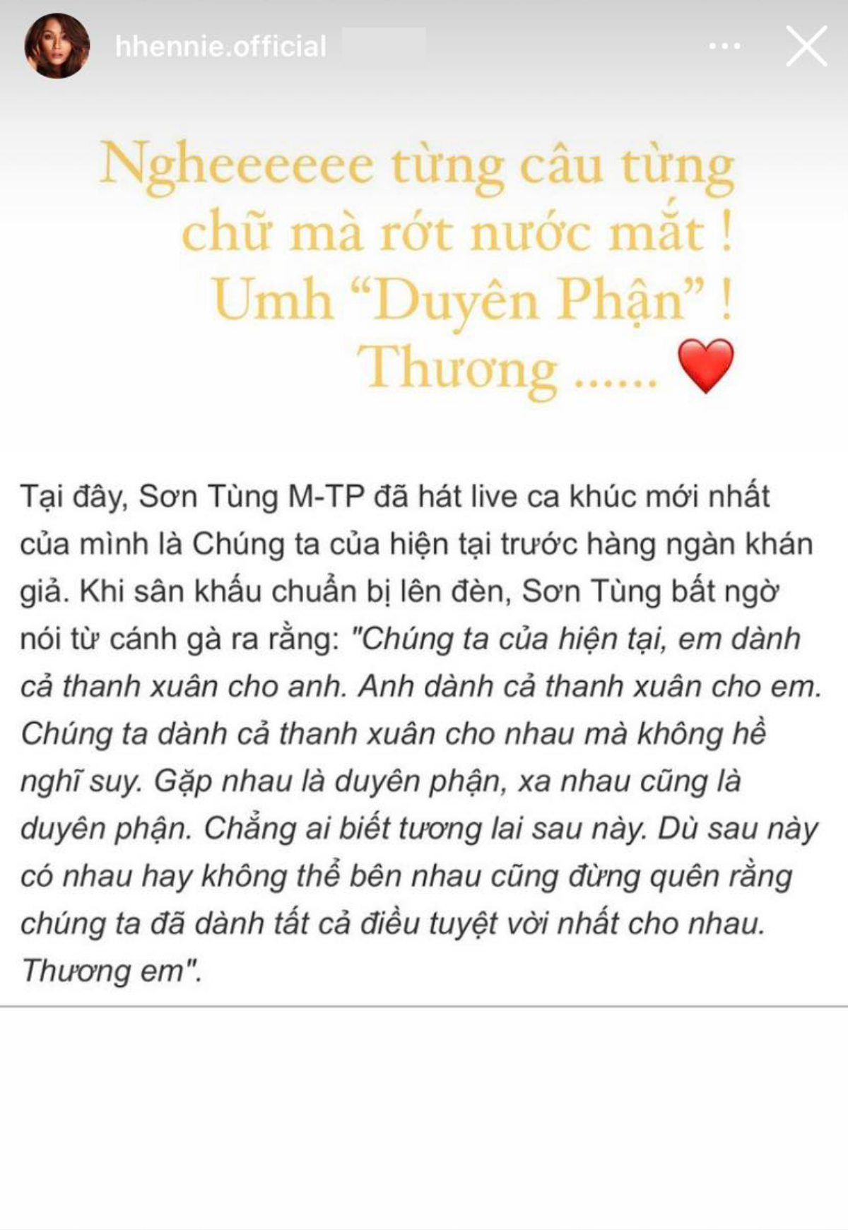 H'Hen Niê động viên Sơn Tùng - Thiều Bảo Trâm giữa lúc 'dầu sôi lửa bỏng' Ảnh 2