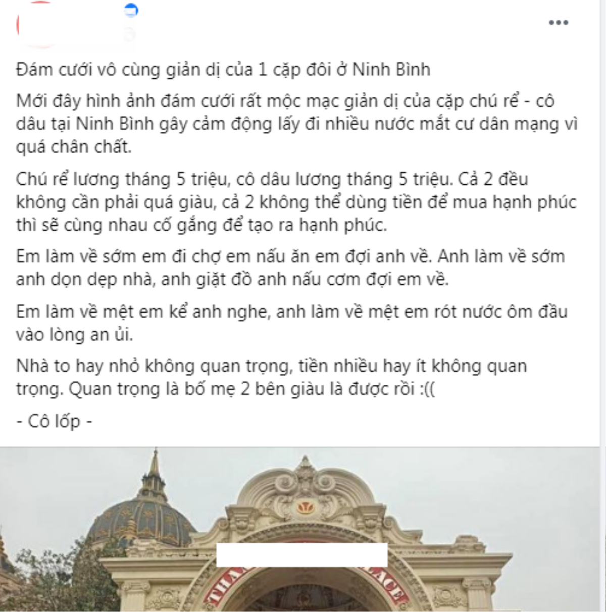 Lương tháng 5 triệu, cô dâu chú rể gây sốc khi tổ chức đám cưới trong biệt thự dát vàng Ảnh 1