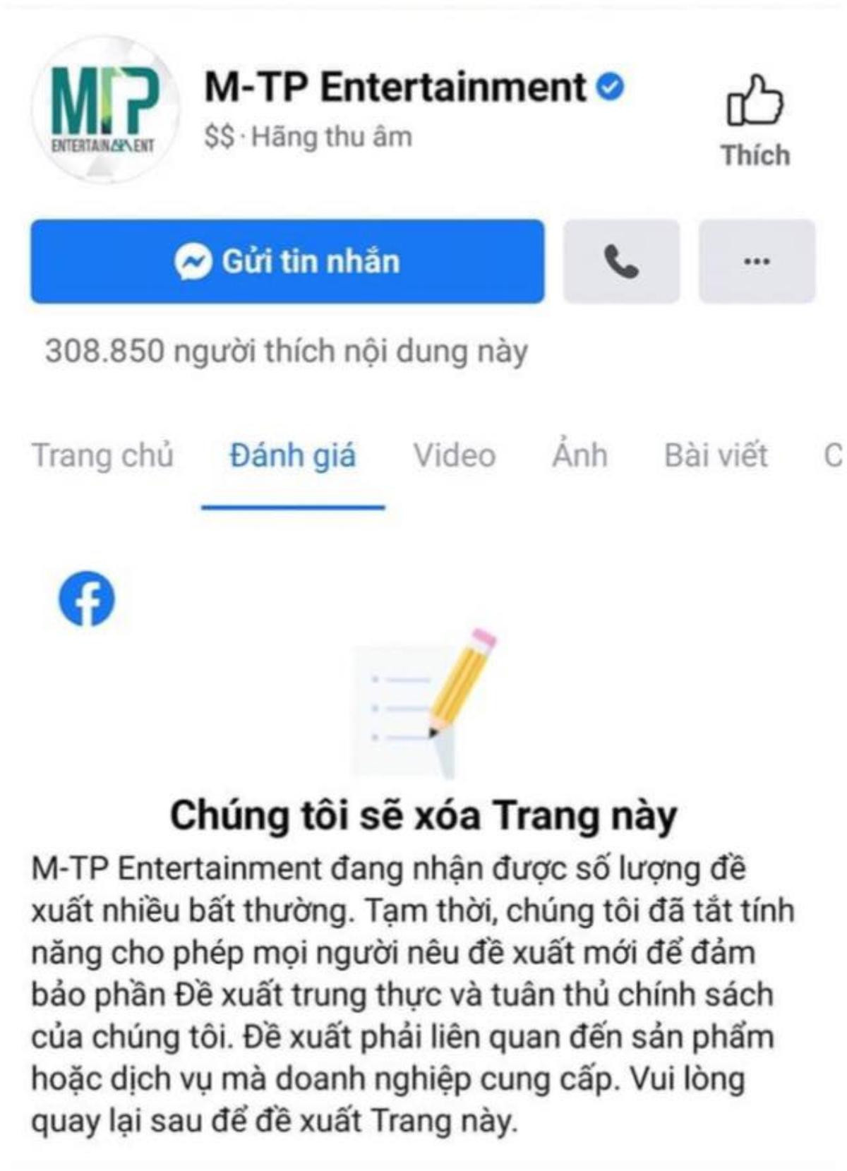 Rộ tin dân mạng đồng loạt 'tấn công' khiến trang MXH công ty Sơn Tùng bị xóa sổ giữa ồn ào tình cảm Ảnh 3