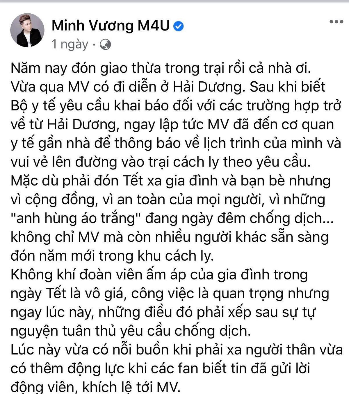 Minh Vương M4U đi cách ly tập trung sau đêm diễn ở Hải Dương Ảnh 3