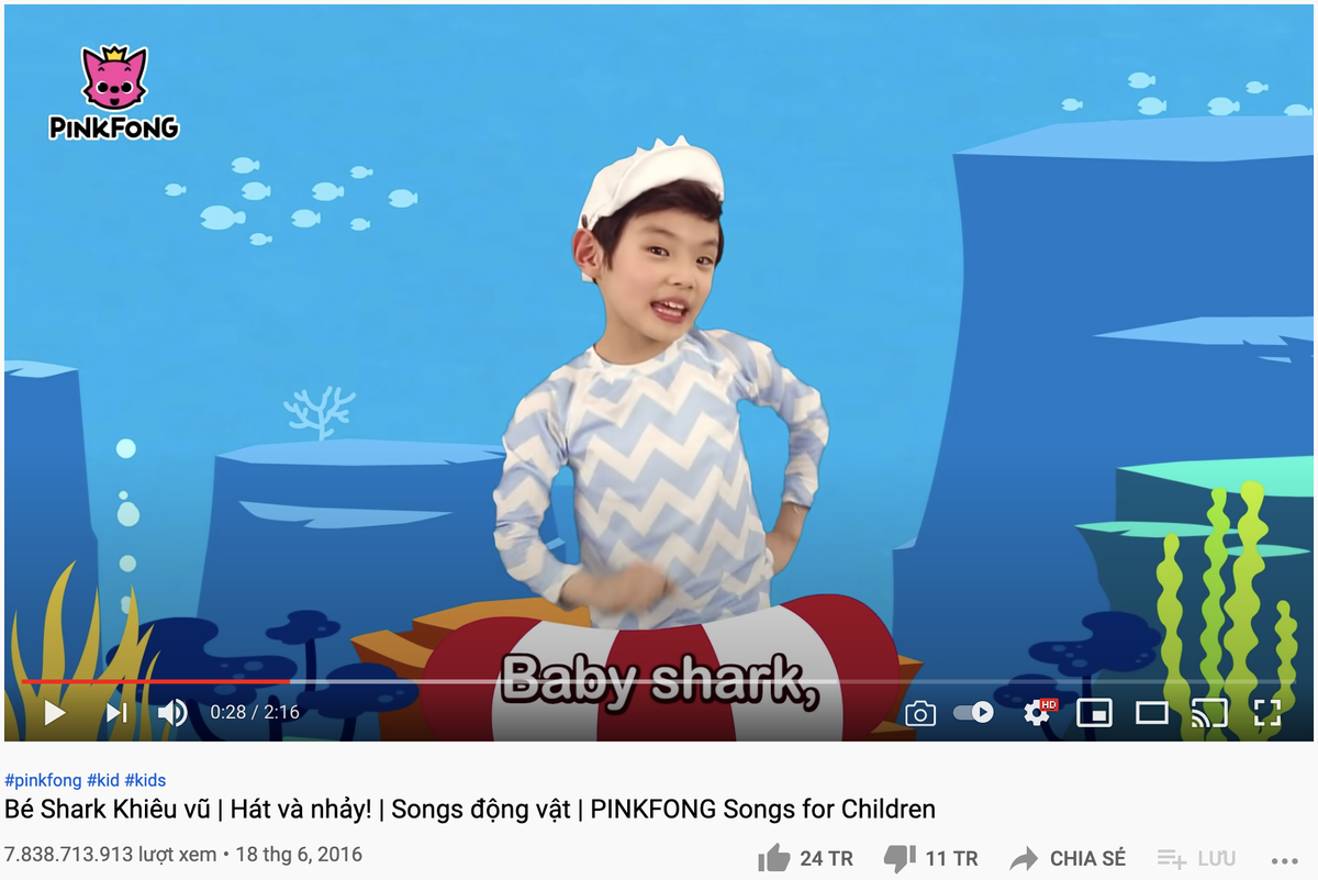 Lượt xem bài hát 'dỗ trẻ quốc dân' Baby Shark chính thức vượt mốc dân số Thế giới Ảnh 1