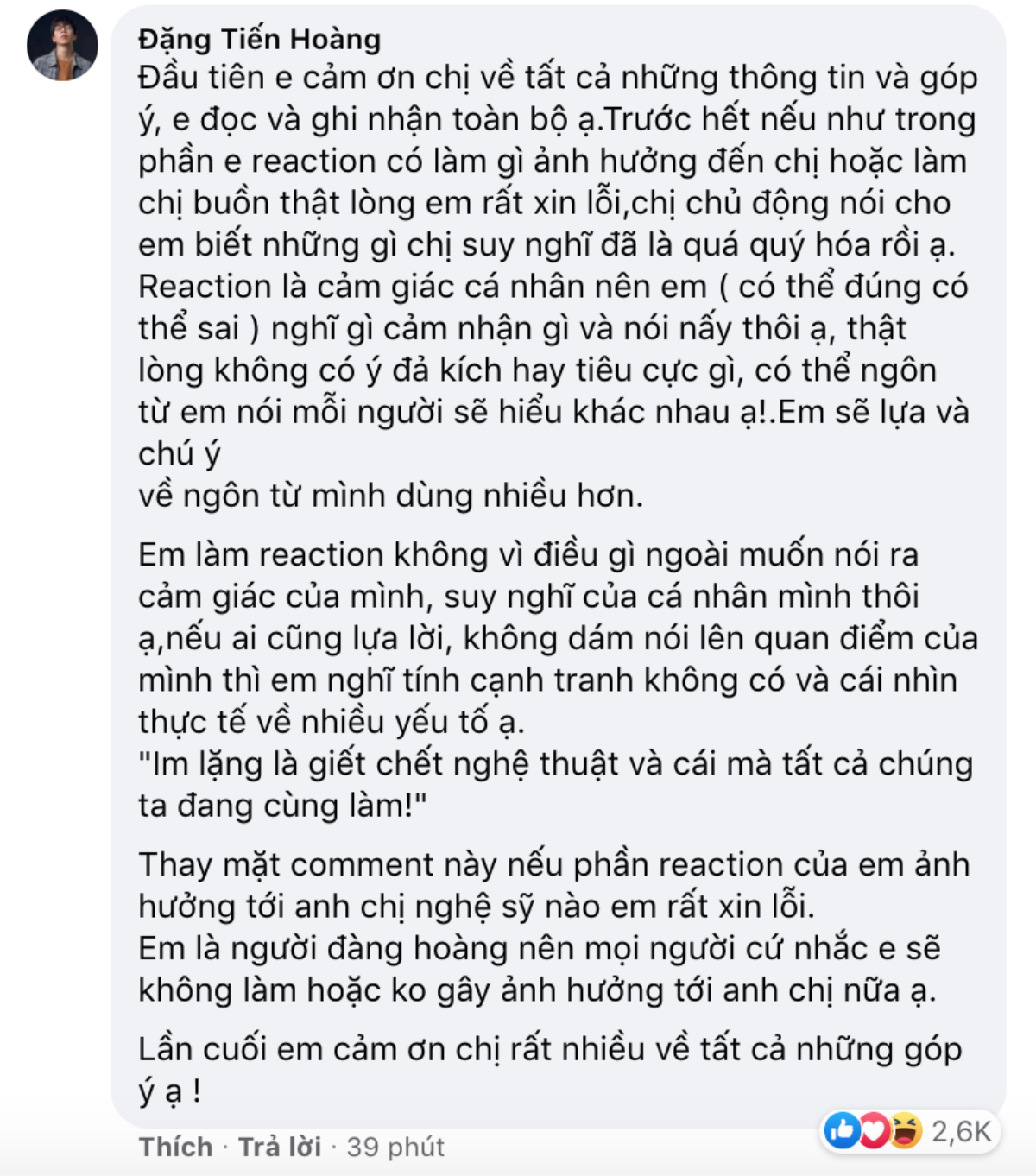 ViruSs hồi đáp tâm thư của Trang Pháp: 'Em là người đàng hoàng, xin lỗi nếu làm ảnh hưởng đến nghệ sĩ' Ảnh 1