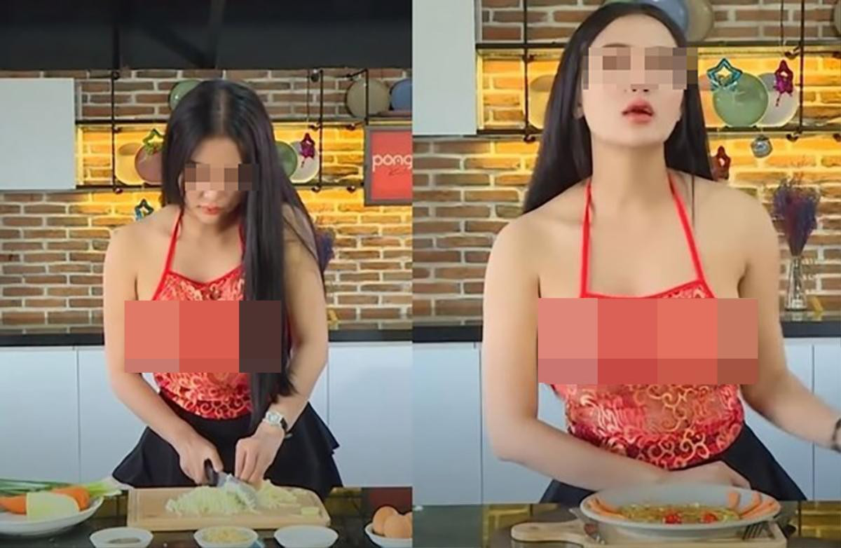 Cô nàng YouTuber 'thả rông' vòng 1 dạy nấu ăn lên báo nước ngoài: 'Thế này làm sao tập trung nấu nướng' Ảnh 1