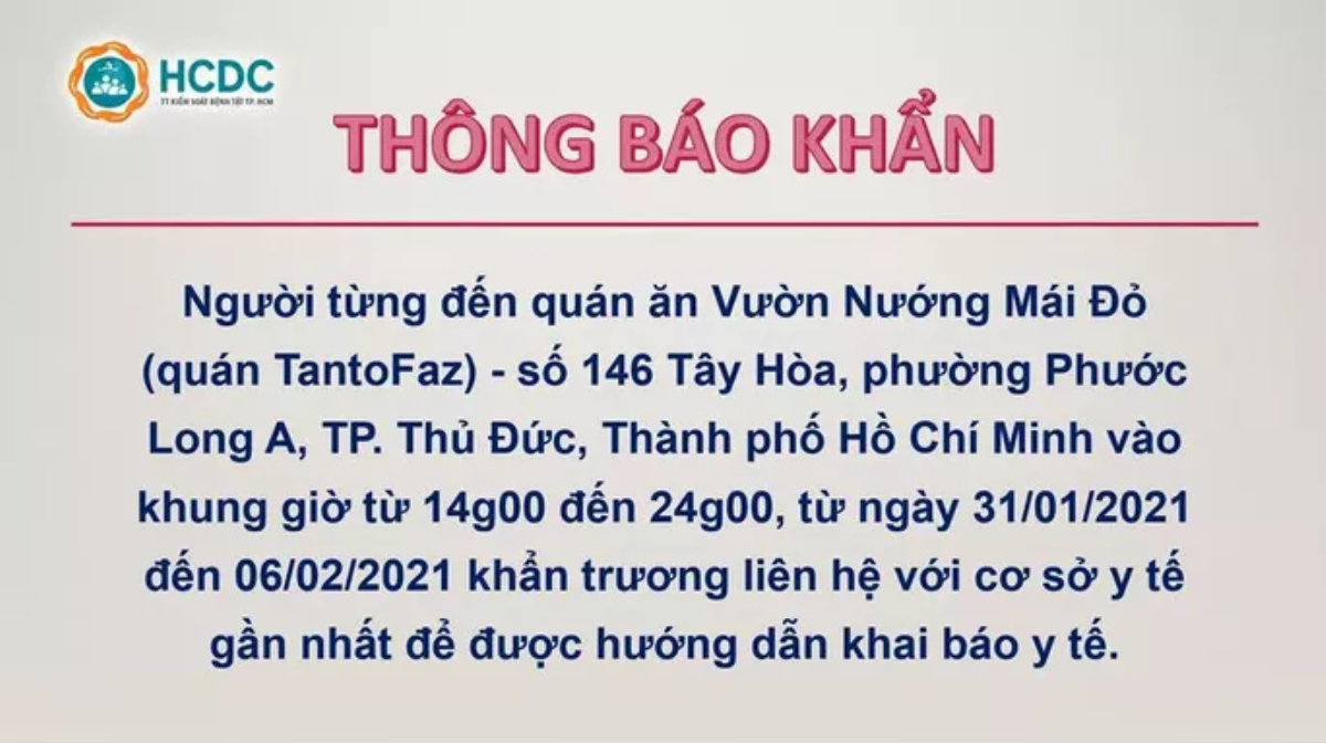 TP.HCM ra thông báo khẩn tìm người đến quán ăn, nhà sách liên quan đến ca mắc COVID-19 Ảnh 2