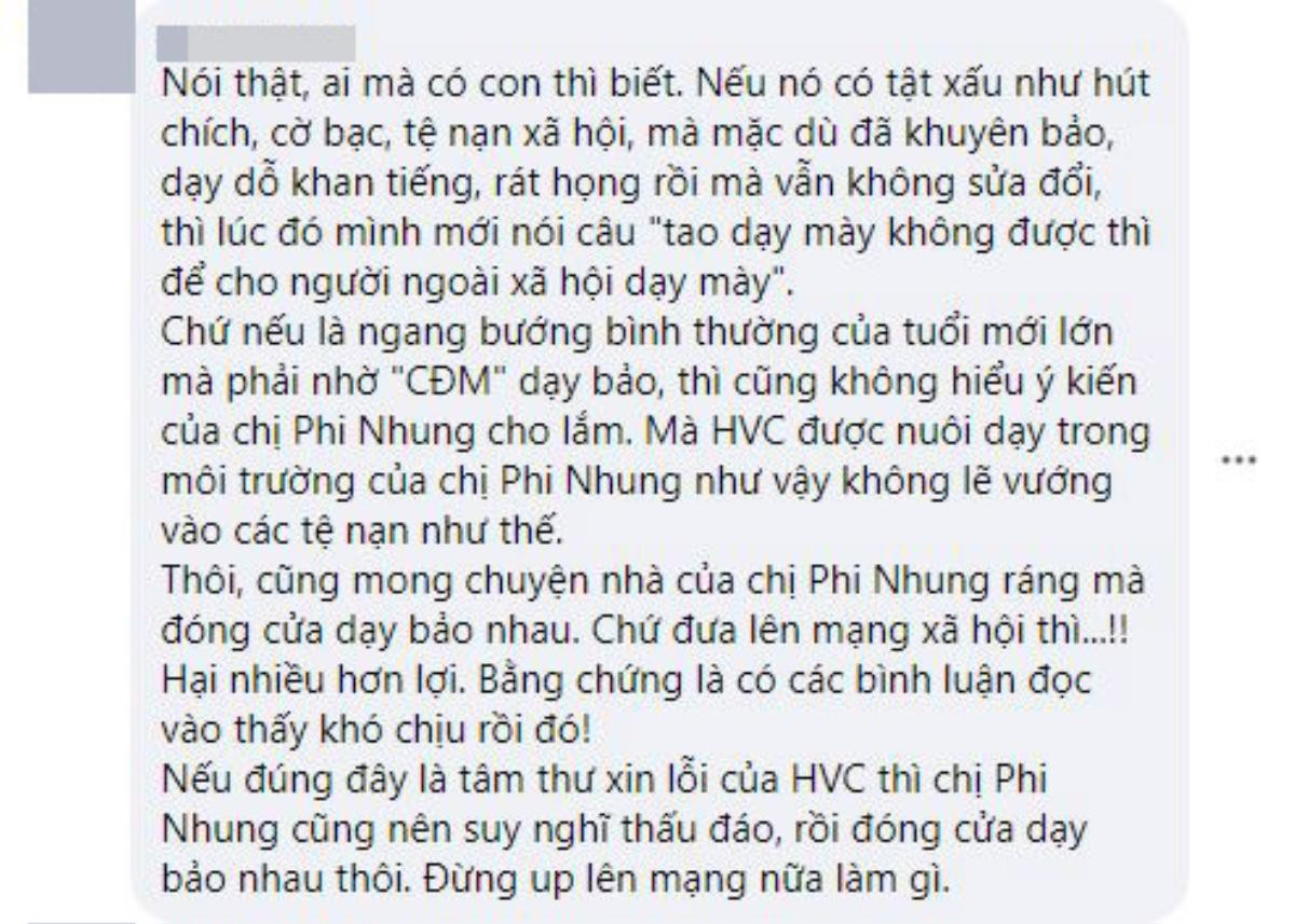 Hậu đăng đàn trách Hồ Văn Cường trên Facebook, Phi Nhung bất ngờ bị dư luận chỉ trích về cách dạy con Ảnh 6