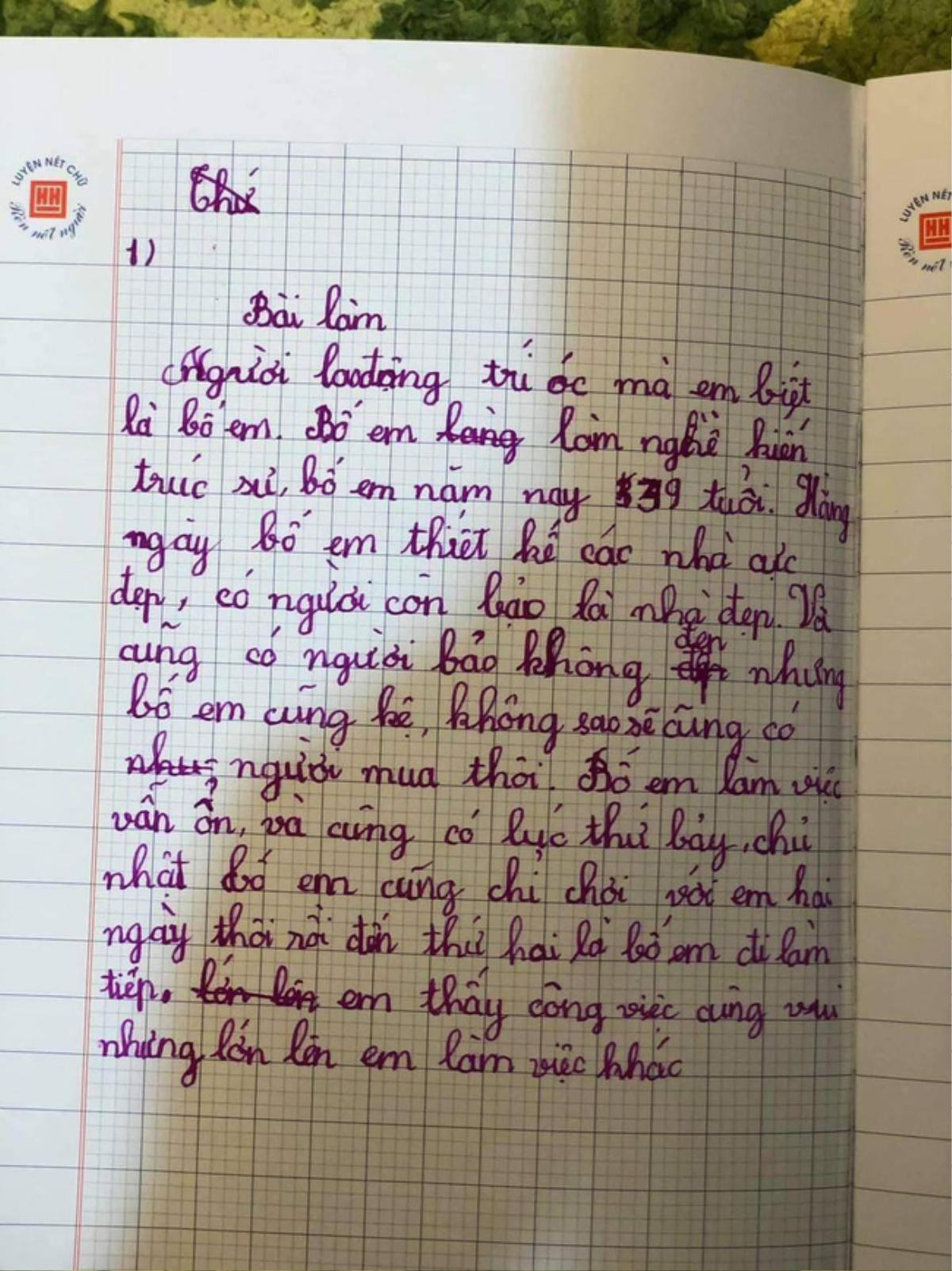 Tả về nghề nghiệp của bố, cậu bé tiểu học khiến dân mạng cười ngất với câu chốt cuối cùng Ảnh 1