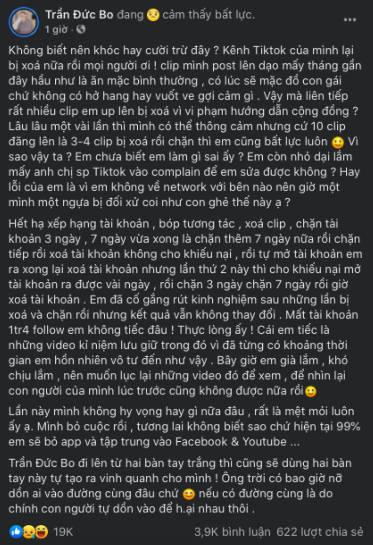 Trần Đức Bo bỗng dưng bị xoá mất tài khoản TikTok, nguyên nhân khiến chính chủ đau đầu Ảnh 3