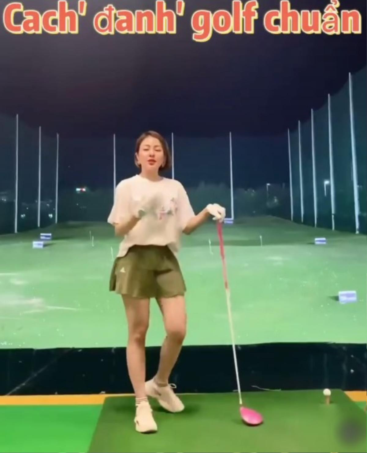 Diện váy ngắn cũn cỡn chơi golf, hotgirl Trâm Anh khiến người xem 'nóng mắt' Ảnh 3