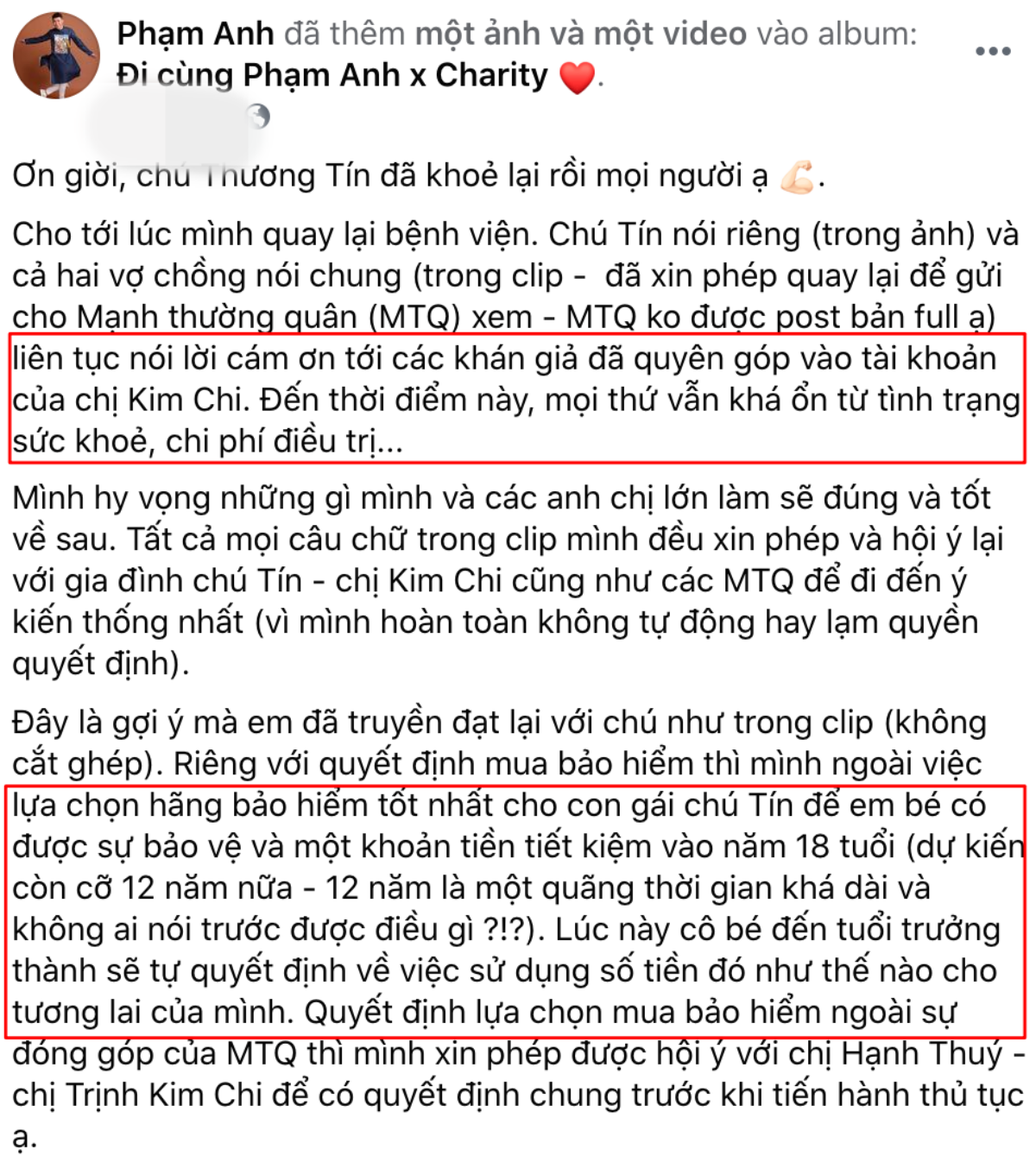 Thương Tín dần khỏe sau đột quỵ, gia đình xem xét dùng tiền hỗ trợ mua bảo hiểm cho con gái Ảnh 2