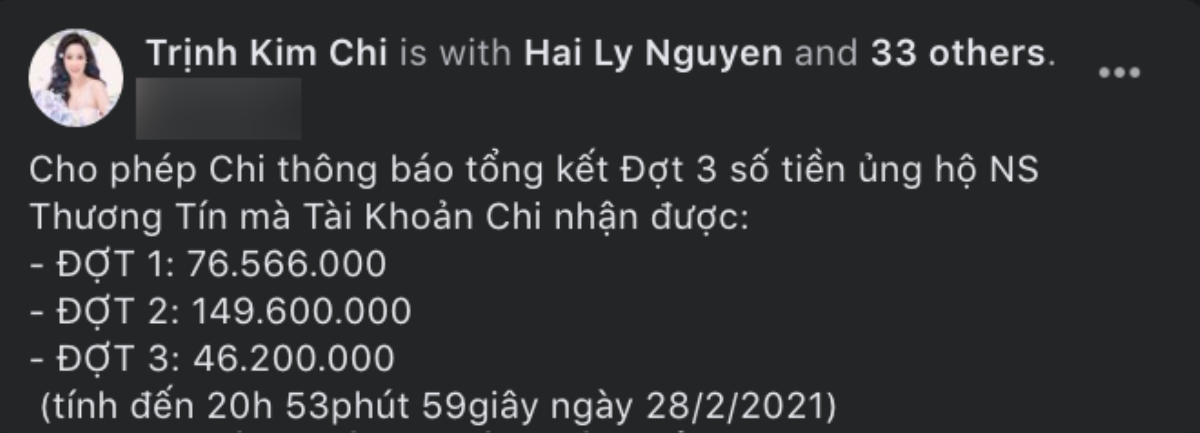 NS Trịnh Kim Chi gặp con gái Thương Tín đến bệnh viện thăm bố, kêu gọi hơn 270 triệu giúp đỡ đàn anh Ảnh 2