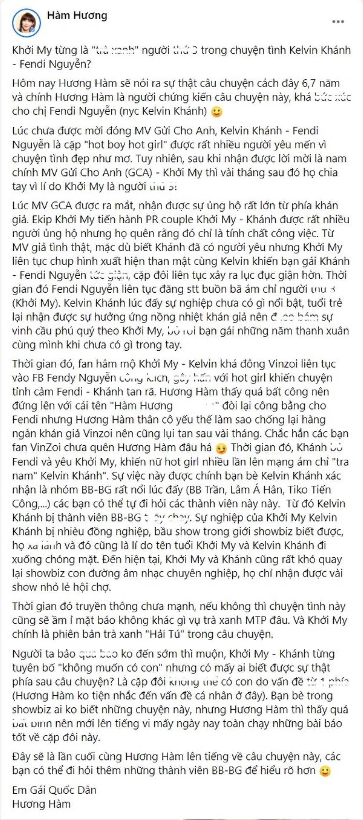 Hàm Hương tung bằng chứng tố Khởi My là 'trà xanh' trong chuyện tình Kelvin Khánh và người yêu cũ? Ảnh 5