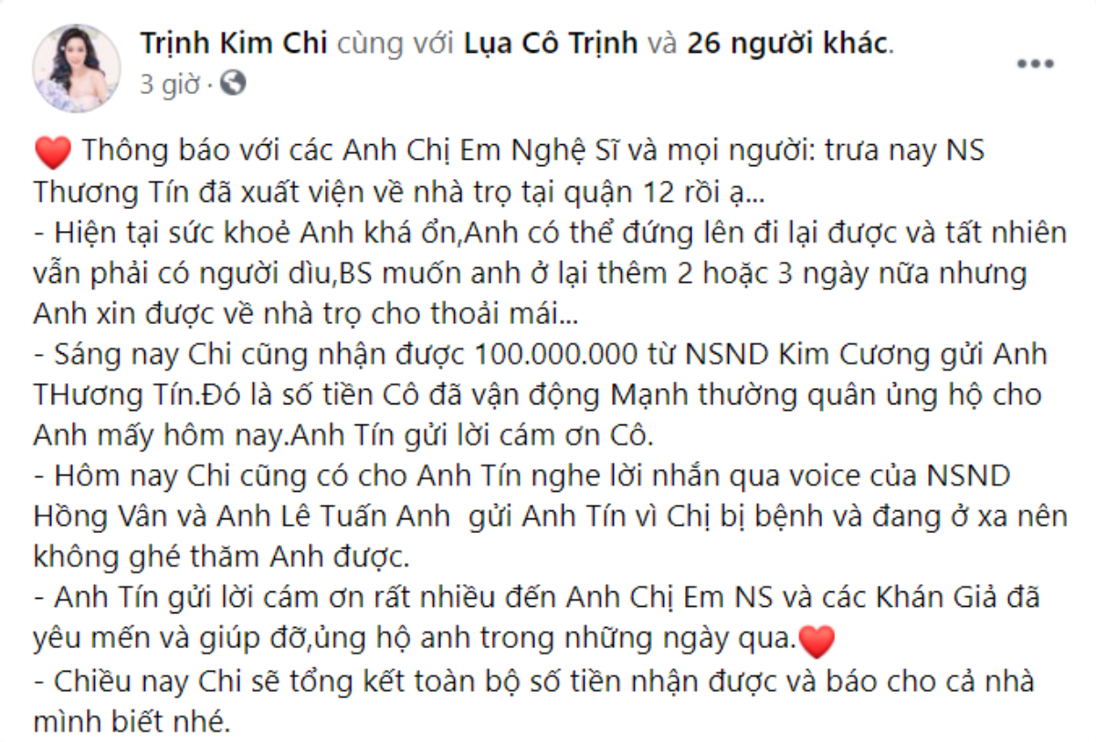 Nghệ sĩ Thương Tín khiến fan xót xa với cuộc sống khó khăn sau khi xuất viện Ảnh 3