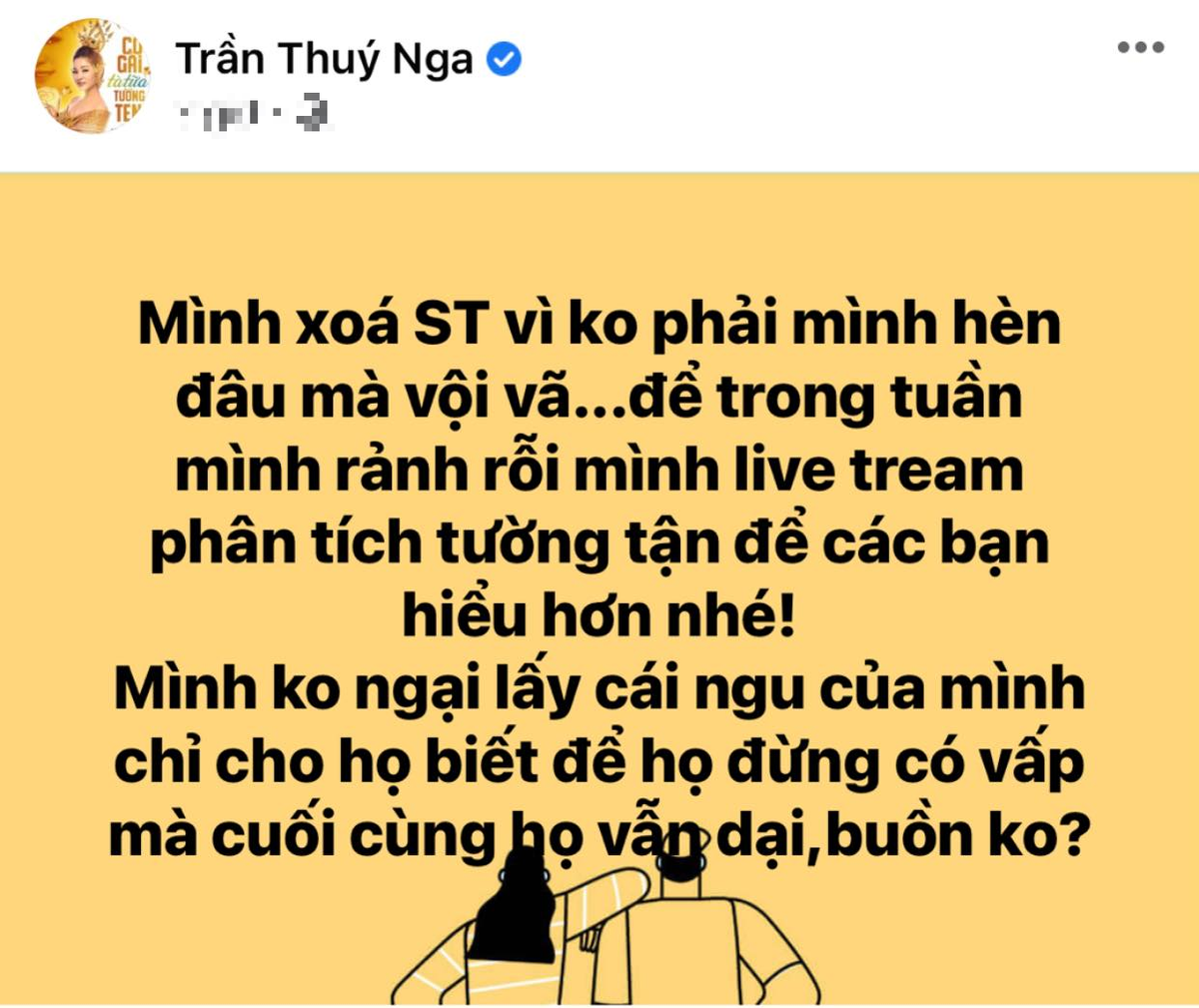 Thúy Nga xóa bài trách vợ cũ Hoàng Anh dại dột: Mình không ngại lấy cái ngu của mình chỉ cho họ biết Ảnh 2