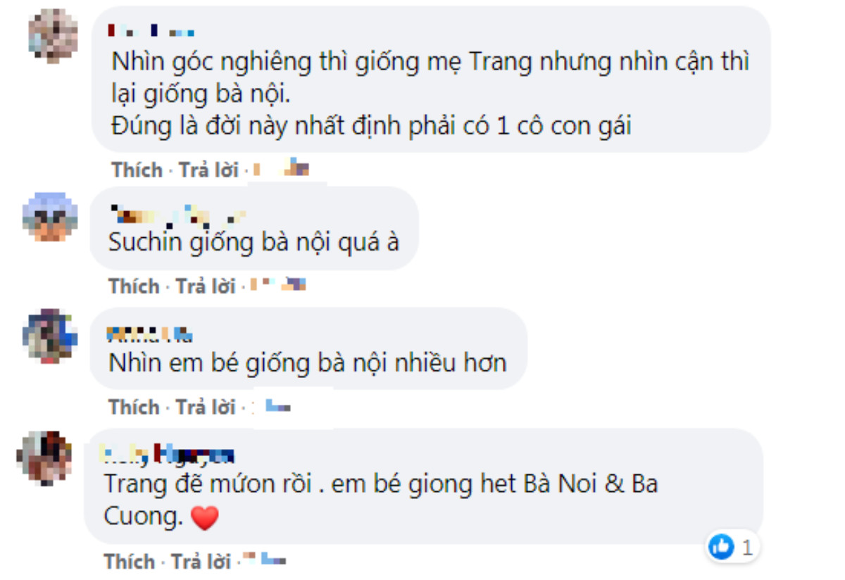 Đàm Thu Trang đúng là 'đẻ thuê', con gái Suchin được nhận xét giống bà nội như đúc Ảnh 6