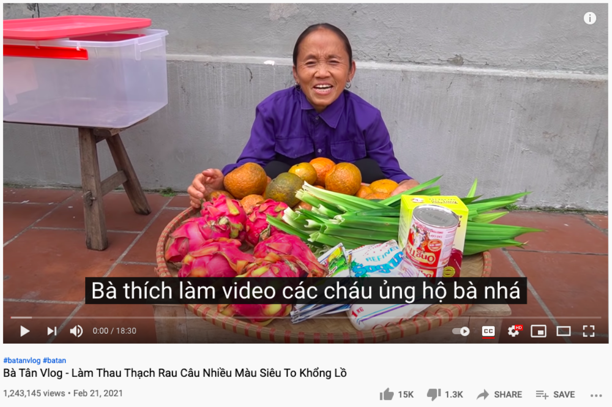 Bà Tân Vlog lao dốc không phanh trên YouTube khi 4 tháng mới có 1 video 'triệu view' Ảnh 1