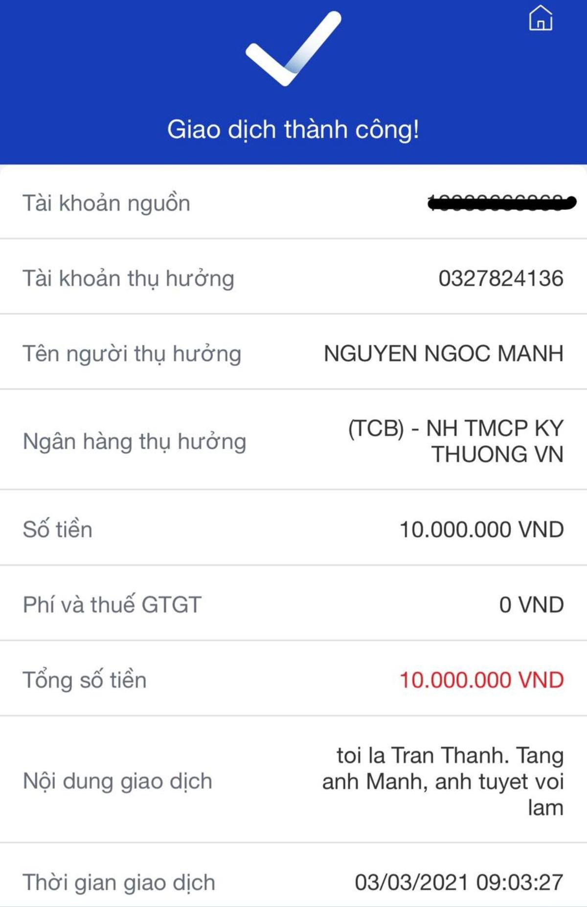 Trấn Thành chuyển khoản cám ơn Nguyễn Ngọc Mạnh: 'Tôi chẳng quan tâm có chụp hụt hay không' Ảnh 2