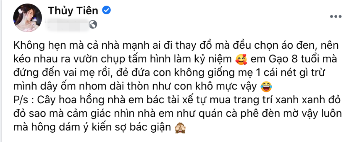 Thủy Tiên khoe con gái 'không giống mẹ nét nào': 8 tuổi đã cao vượt trội, mỹ nhân Vbiz tương lai? Ảnh 2