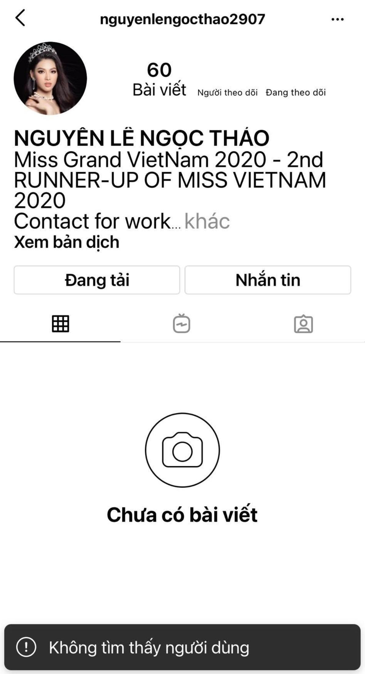 Trước giờ G chạy đua nước rút thử thách tại Miss Grand, Ngọc Thảo bị hack mất tài khoản Instagram Ảnh 2