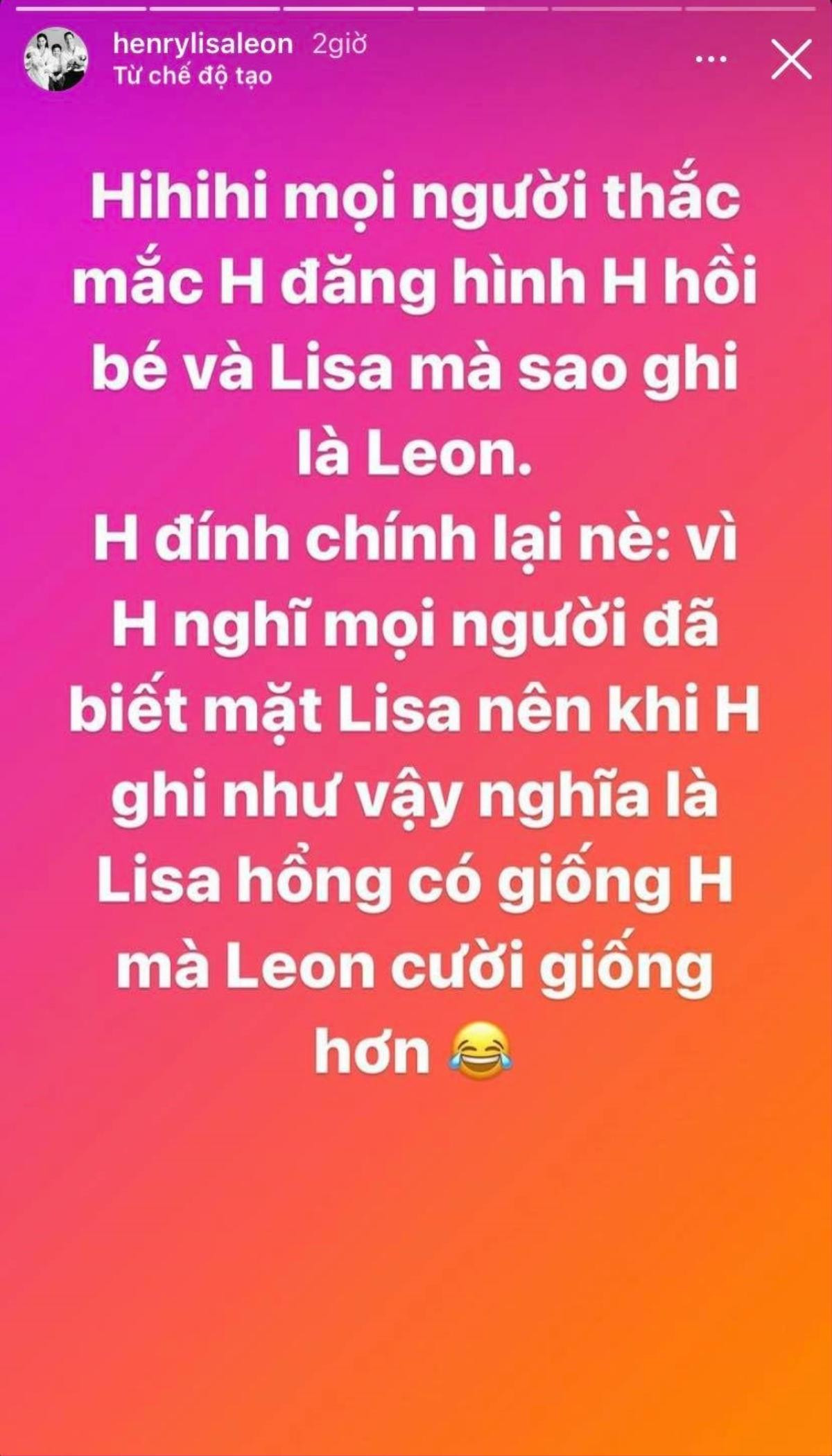 Hồ Ngọc Hà lên tiếng đính chính khi bị cho rằng nhầm lẫn Leon thành Lisa Ảnh 3