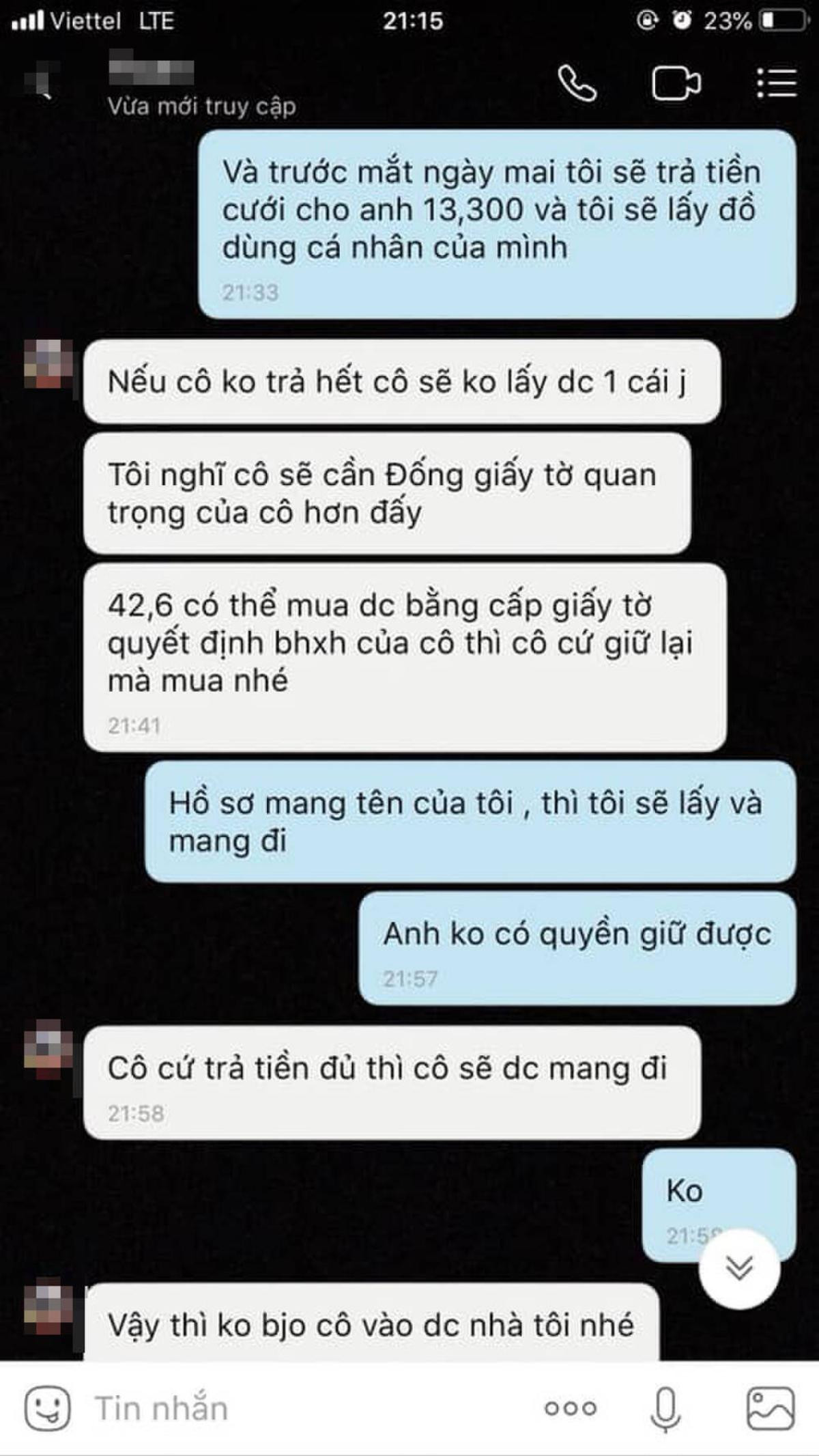 Vụ chồng đòi tiền ăn và tiền khám sản của vợ sau ly hôn: Anh ta hứa trả lại tiền, nhưng giờ 'mất hút' rồi Ảnh 3