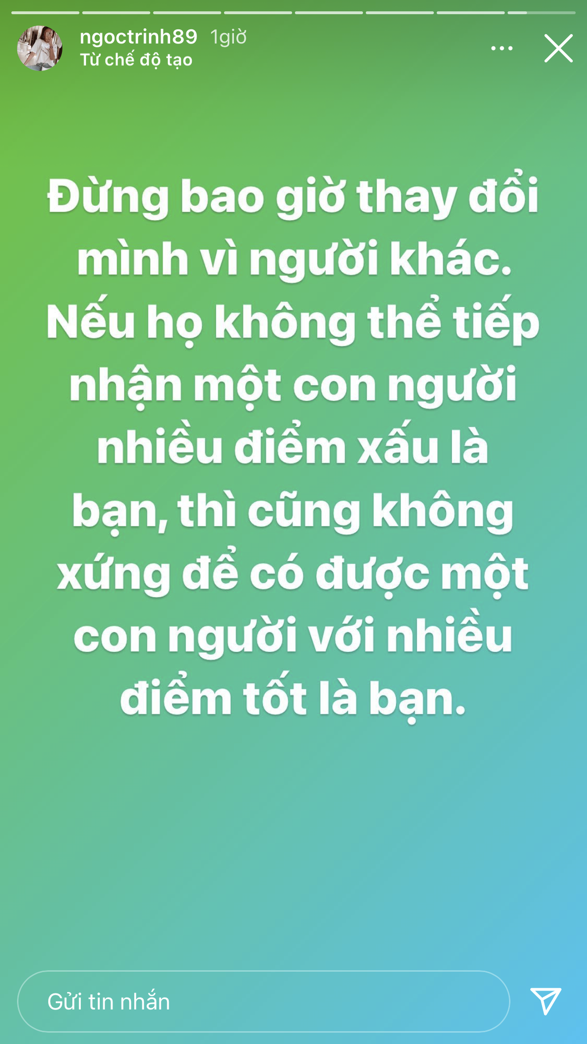 Ngọc Trinh lại cập nhật triết lí mới khiến nhiều người phải suy ngẫm, liệu có phải đang ám chỉ ai? Ảnh 1