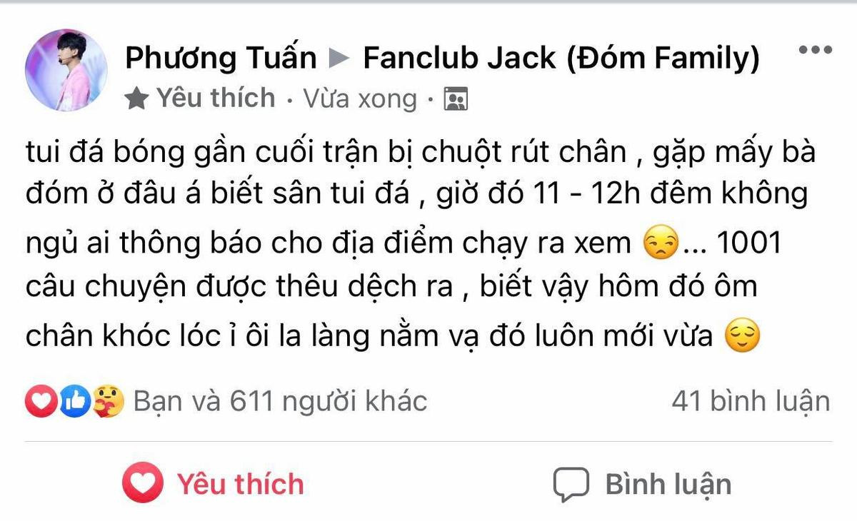 Jack nhắc fan 'đừng thêu dệt lung tung' trước nghi án bị gái lạ sờ mó trên sân cỏ Ảnh 2