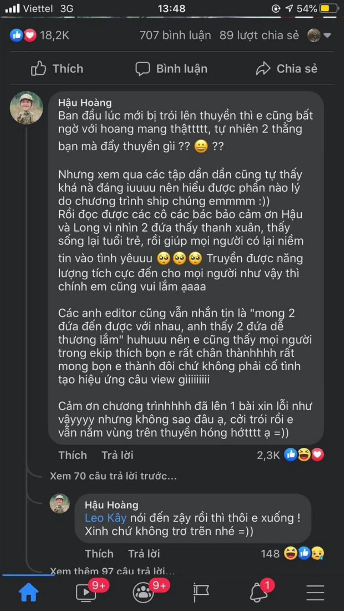 Hậu Hoàng lên tiếng việc được 'đẩy thuyền' cho Mũi trưởng Long: 'Ai cũng mong 2 đứa đến được với nhau' Ảnh 3