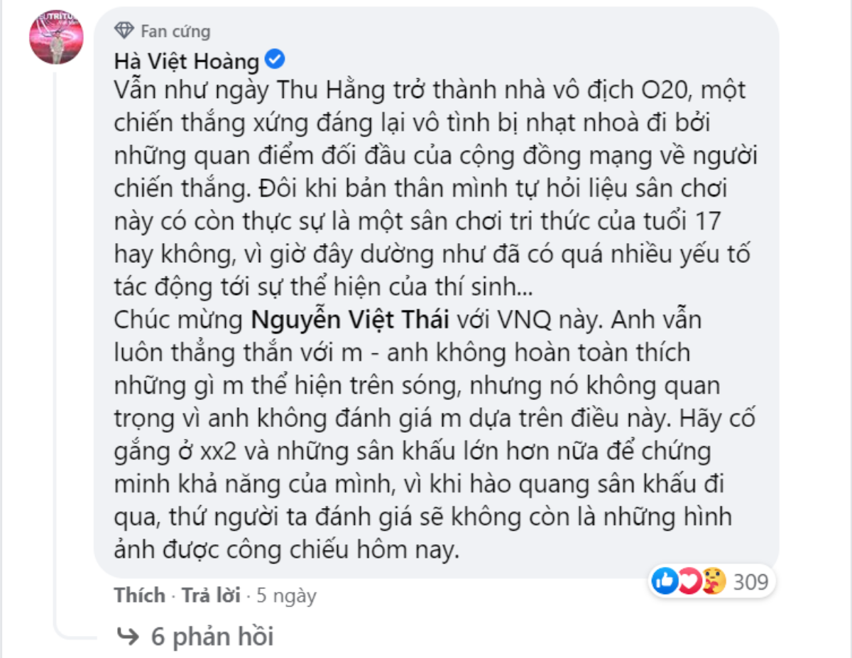 Bình luận của Hà Việt Hoàng - Cựu thí sinh từng góp mặt ở trận chung Kết Olympia năm thứ 17