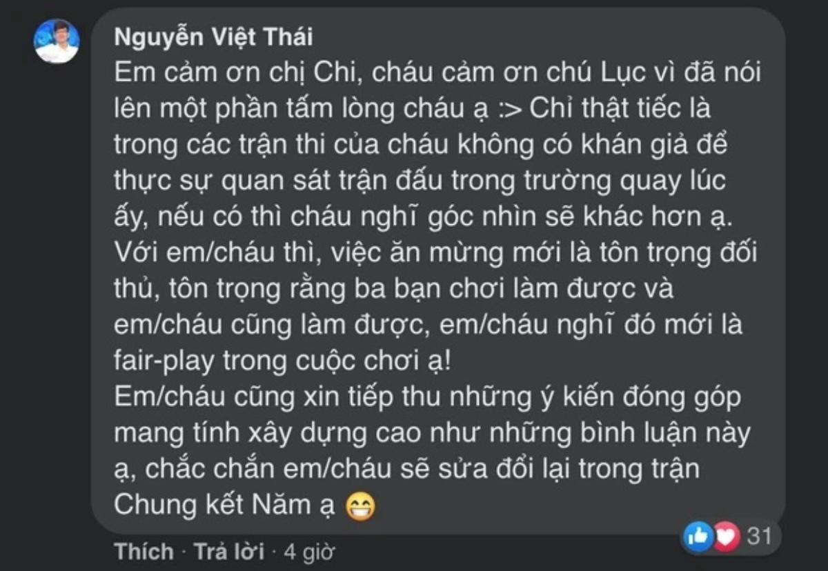 Bị phản ứng bởi hành động ăn mừng phấn khích ở Đường lên đỉnh Olympia, nam sinh Nguyễn Việt Thái nói gì? Ảnh 5