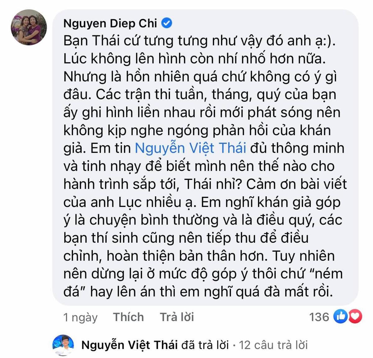 MC Diệp Chi tiết lộ điều bất ngờ về Việt Thái, thí sinh đang vướng lùm xùm sau những hành động ăn mừng Ảnh 2