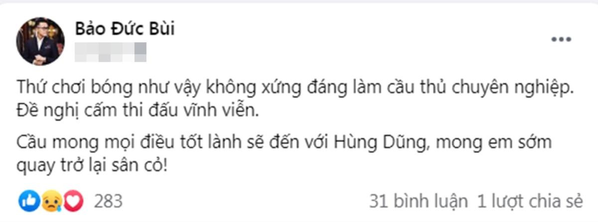 MC Đức Bảo bức xúc đề nghị cấm Hoàng Thịnh vĩnh viễn: 'Thứ chơi bóng như vậy không đáng làm cầu thủ' Ảnh 2