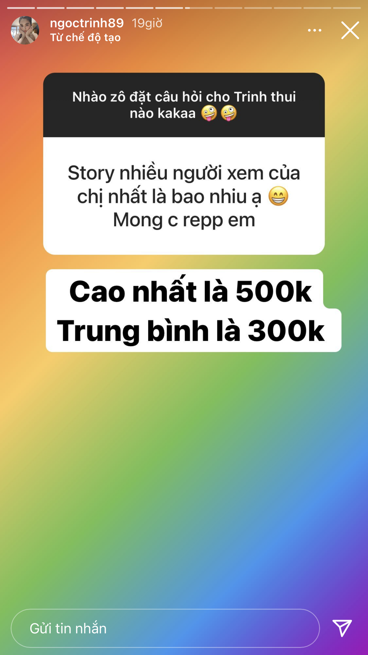 Số lượt xem story Instagram của Ngọc Trinh khủng cỡ nào? Ảnh 1