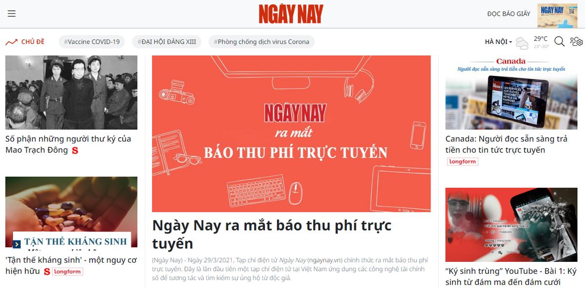 Tạp chí điện tử Ngày Nay ra mắt báo thu phí trực tuyến Ảnh 1