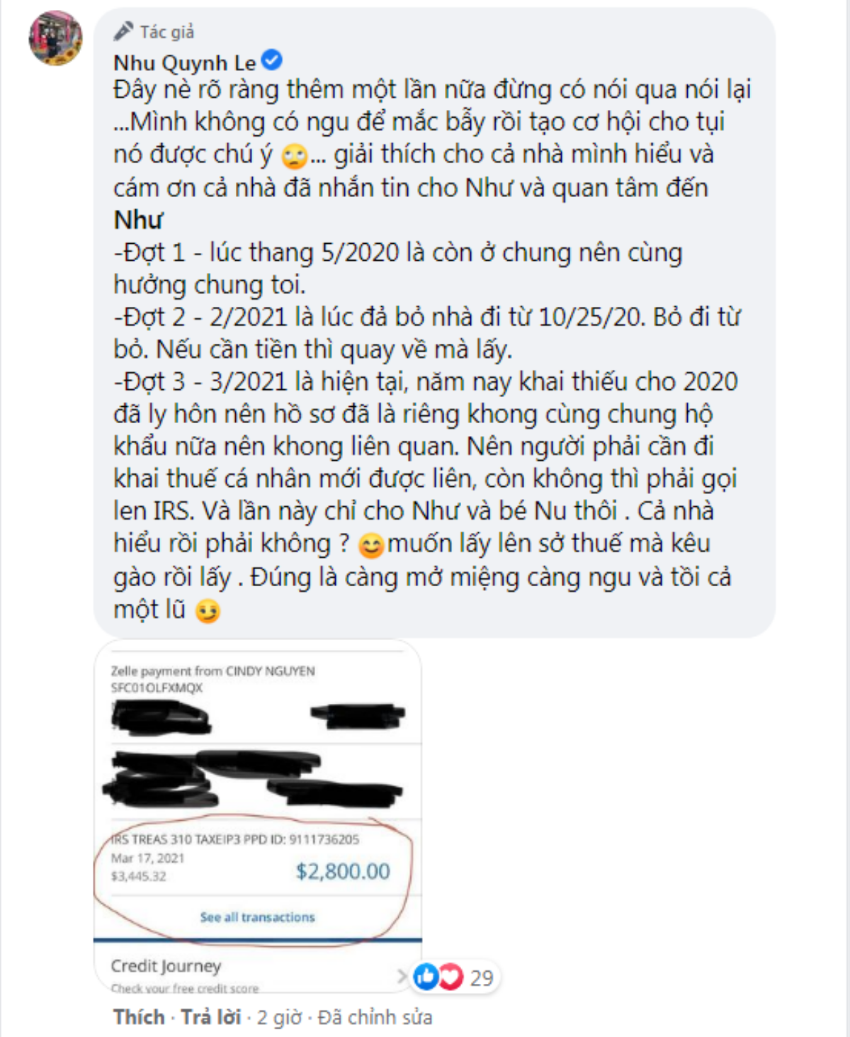 Hoàng Anh ẩn ý bị chiếm đoạt tiền trợ cấp, vợ cũ đáp thẳng mặt: 'Muốn thì lên sở thuế mà kêu gào' Ảnh 7