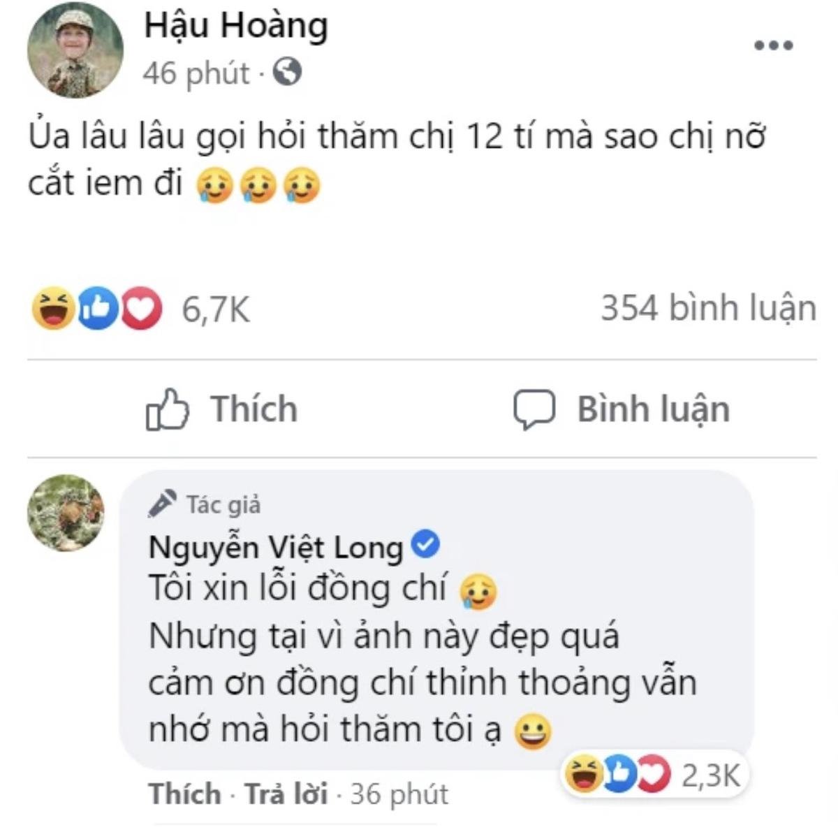 Ngày càng tình cảm, Hậu Hoàng thẳng thừng công khai hình ảnh đoạn chat cùng Mũi trưởng Long Ảnh 4