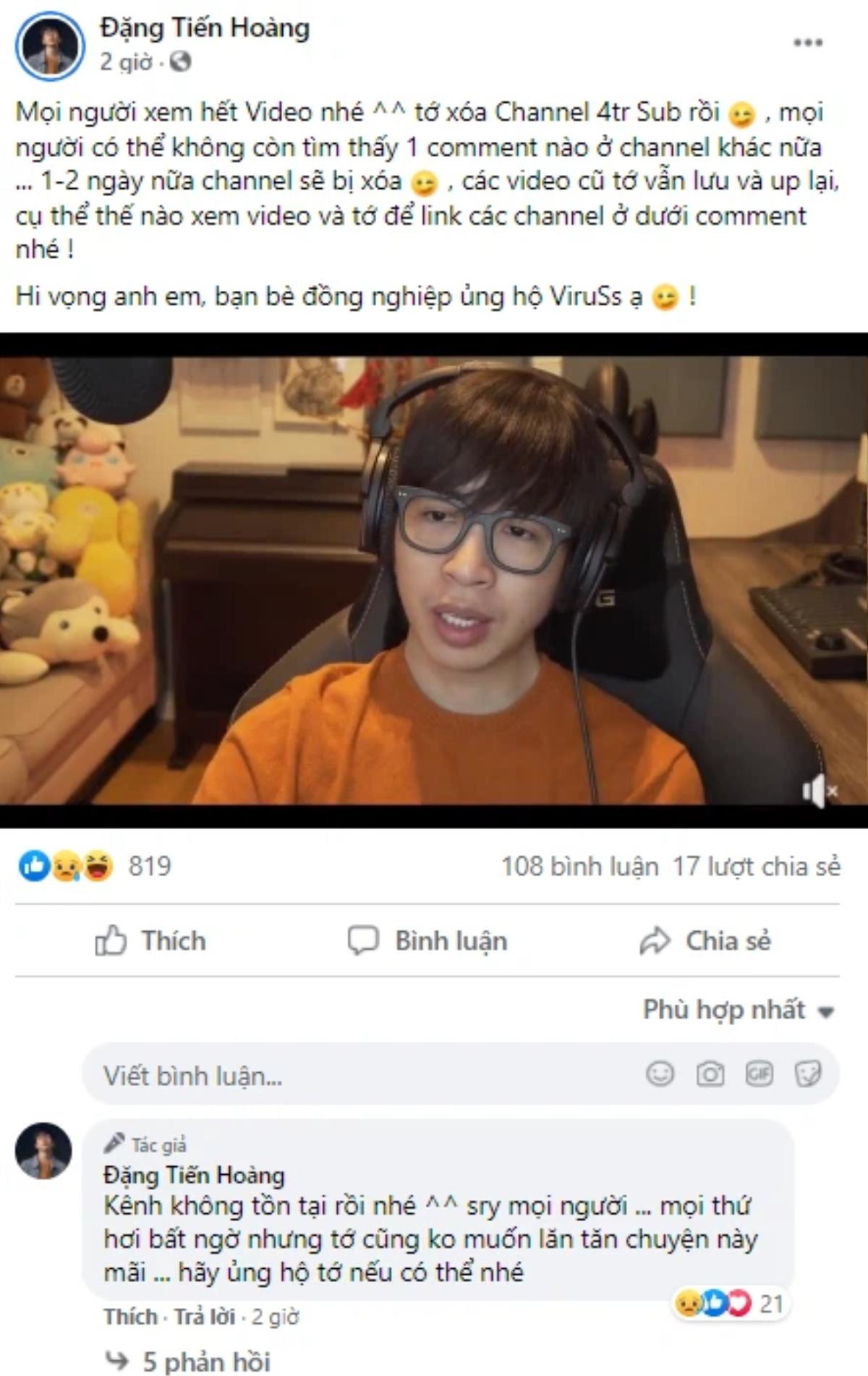 ViruSs bất ngờ thông báo xoá kênh YouTube 4 triệu sub: Khẳng định không phải trò đùa Cá Tháng Tư! Ảnh 6