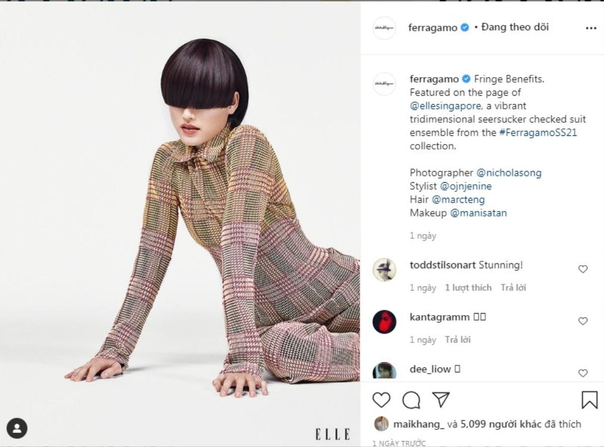 Tuyết Lan chễm trệ trên instagram của Salvatore Ferragamo Ảnh 2